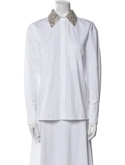 Pre-owned Twp Long Sleeve Button-up Top In White