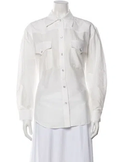 Pre-owned Twp Long Sleeve Button-up Top In White