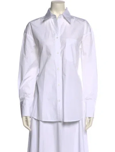 Pre-owned Twp Long Sleeve Button-up Top In White