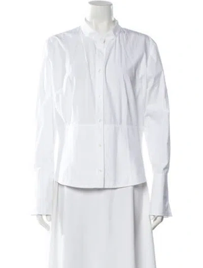 Pre-owned Twp Long Sleeve Button-up Top In White