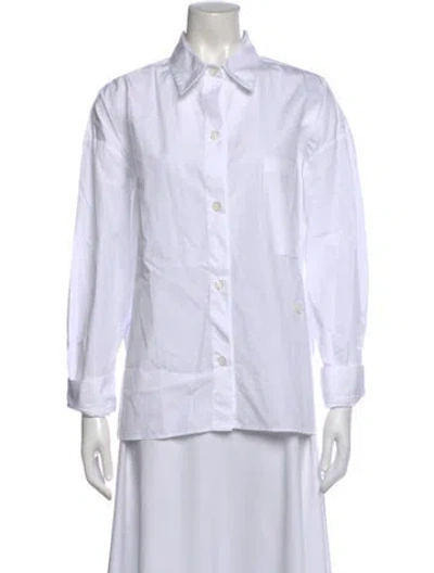 Pre-owned Twp Long Sleeve Button-up Top In White