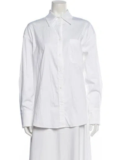 Pre-owned Twp Long Sleeve Button-up Top In White