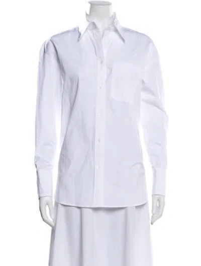 Pre-owned Twp Long Sleeve Button-up Top In White