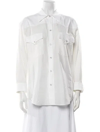 Pre-owned Twp Long Sleeve Button-up Top In White