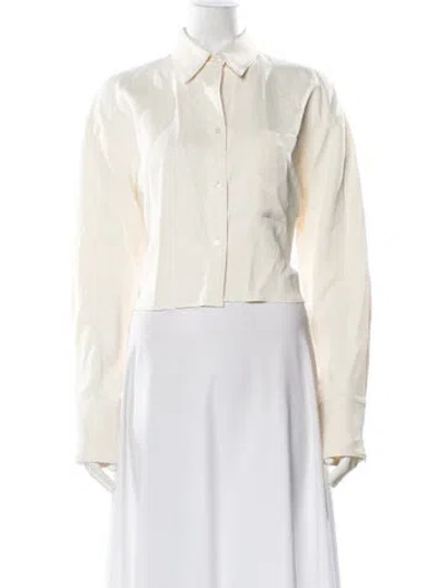 Pre-owned Twp Long Sleeve Button-up Top In White