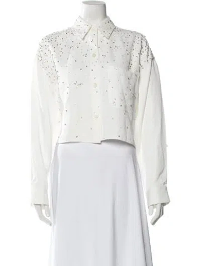 Pre-owned Twp Long Sleeve Button-up Top In White
