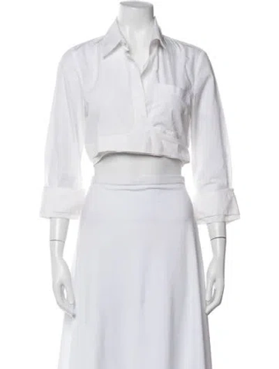 Pre-owned Twp Long Sleeve Button-up Top In White