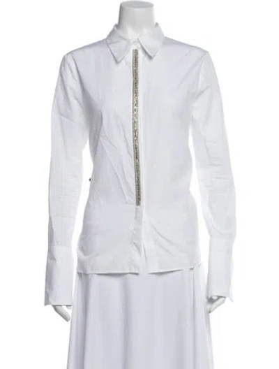Pre-owned Twp Long Sleeve Button-up Top In White