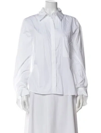 Pre-owned Twp Long Sleeve Button-up Top In White