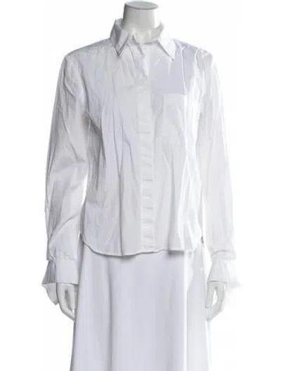 Pre-owned Twp Long Sleeve Button-up Top In White