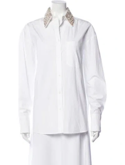 Pre-owned Twp Long Sleeve Button-up Top In White