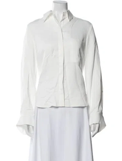 Pre-owned Twp Long Sleeve Button-up Top In White