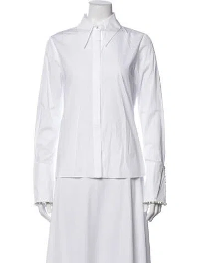 Pre-owned Twp Long Sleeve Button-up Top In White