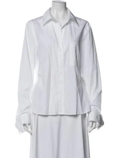 Pre-owned Twp Long Sleeve Button-up Top In White