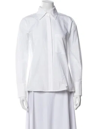 Pre-owned Twp Long Sleeve Button-up Top In White
