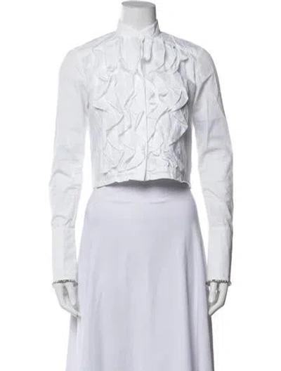Pre-owned Twp Long Sleeve Button-up Top In White