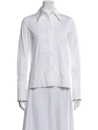 Pre-owned Twp Long Sleeve Button-up Top In White