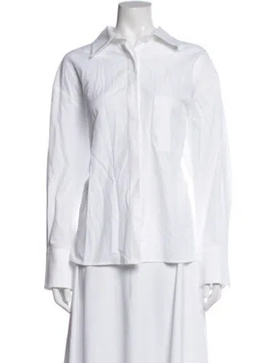 Pre-owned Twp Long Sleeve Button-up Top In White
