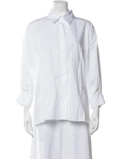 Pre-owned Twp Long Sleeve Button-up Top In White