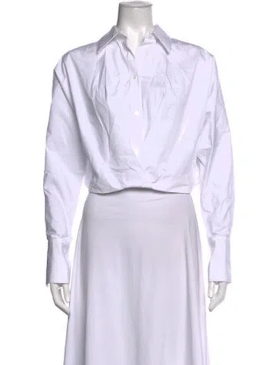 Pre-owned Twp Long Sleeve Button-up Top In White