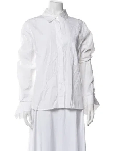 Pre-owned Twp Long Sleeve Button-up Top In White