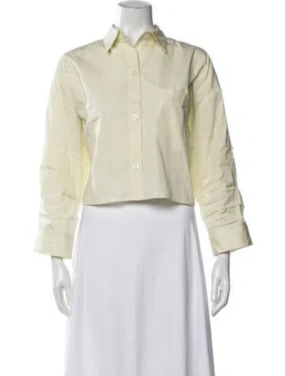 Pre-owned Twp Long Sleeve Button-up Top In Yellow