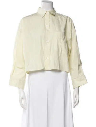 Pre-owned Twp Long Sleeve Button-up Top In Yellow