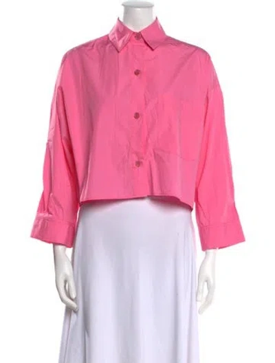 Pre-owned Twp Long Sleeve Crop Top In Pink