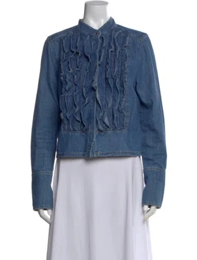 Pre-owned Twp Long Sleeve Top In Blue
