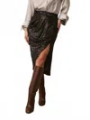 Twp Beaded Lover Skirt In Espresso Brown In Black