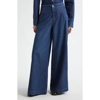 Twp Lulu High Waist Wide Leg Jeans In Blue