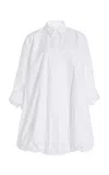 Twp Lunch At Loulou Long Sleeve Bubble Hem Mini Shirtdress In White