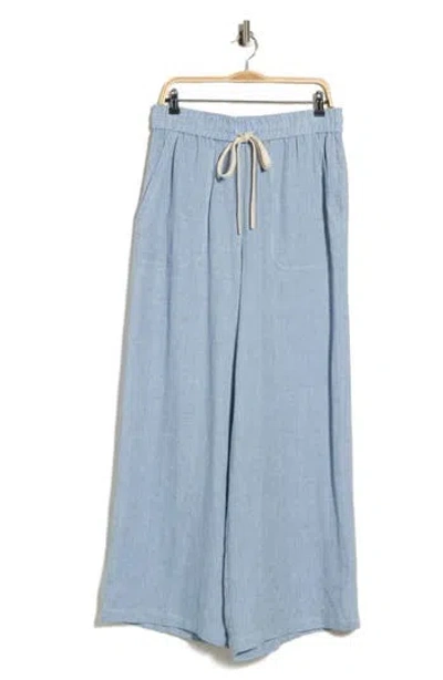 Twp Main St Drawstring Wide Leg Pants In Blue