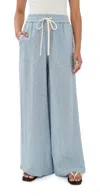 Twp Main St. Washed Hemp Denim Wide-leg Pants In Blue