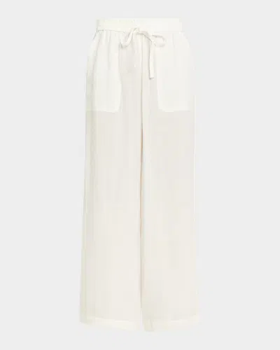 Twp Main St. Washed Hemp Denim Wide-leg Pants In Neutral