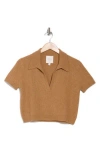 Twp Margaux Johnny Collar Cashmere Top In Cognac