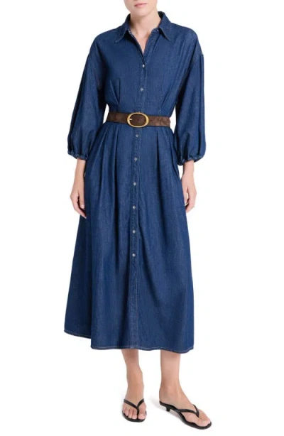 Twp Mason Denim Shirtdress With Pockets In Blue