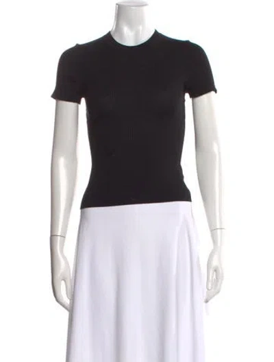 Pre-owned Twp Merino Wool Crew Neck T-shirt In Black