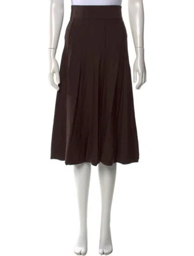 Pre-owned Twp Merino Wool Knee-length Skirt In Brown