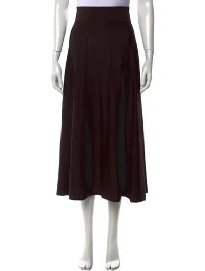 Pre-owned Twp Merino Wool Long Skirt In Brown