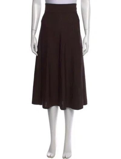 Pre-owned Twp Merino Wool Midi Length Skirt In Brown