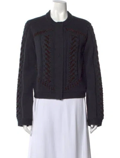 Pre-owned Twp Merino Wool Open Front Sweater In Black