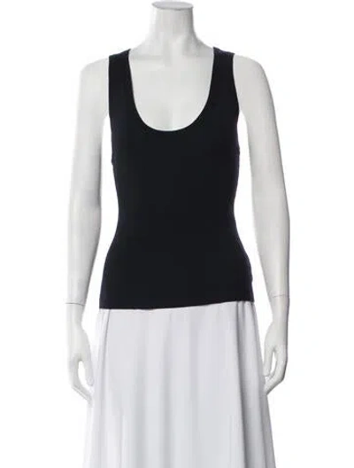 Pre-owned Twp Merino Wool Scoop Neck Top In Blue