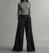 Twp Merino Wool Turtleneck In Medium Heather Grey In Black
