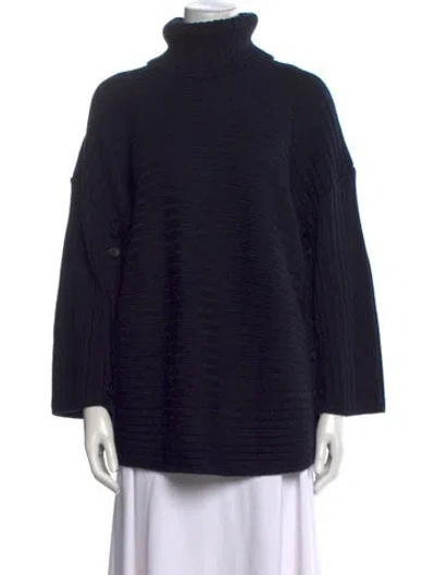 Pre-owned Twp Merino Wool Turtleneck Sweater In Blue