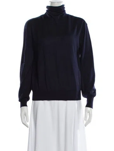 Pre-owned Twp Merino Wool Turtleneck Sweater In Blue
