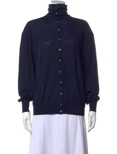 Pre-owned Twp Merino Wool Turtleneck Sweater In Blue