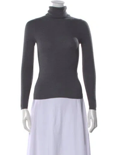 Pre-owned Twp Merino Wool Turtleneck Top In Gray