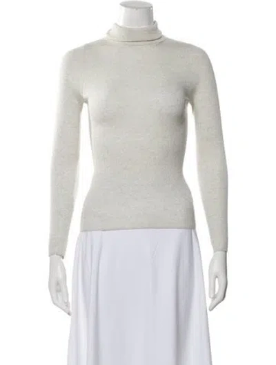 Pre-owned Twp Merino Wool Turtleneck Top In White
