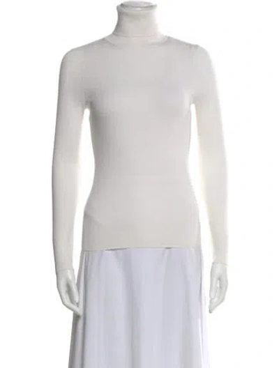 Pre-owned Twp Merino Wool Turtleneck Top In White